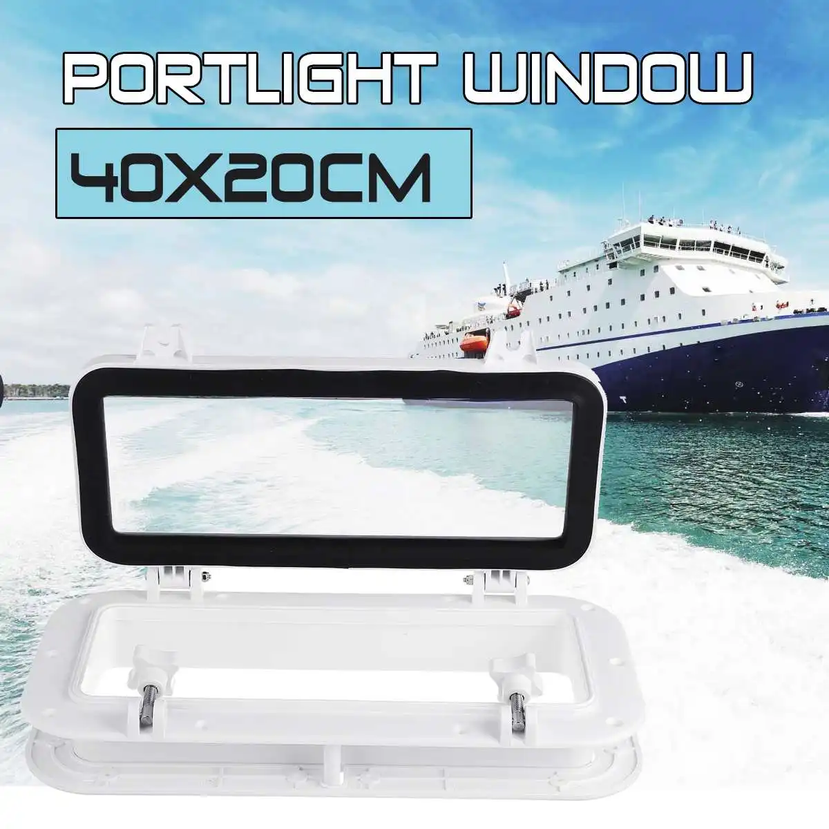 

40x20cm Rectangular Porthole Anti-Ultraviolet Portlight Window Port Hole Glass for Marine Boat Yacht boat Porthole Window New