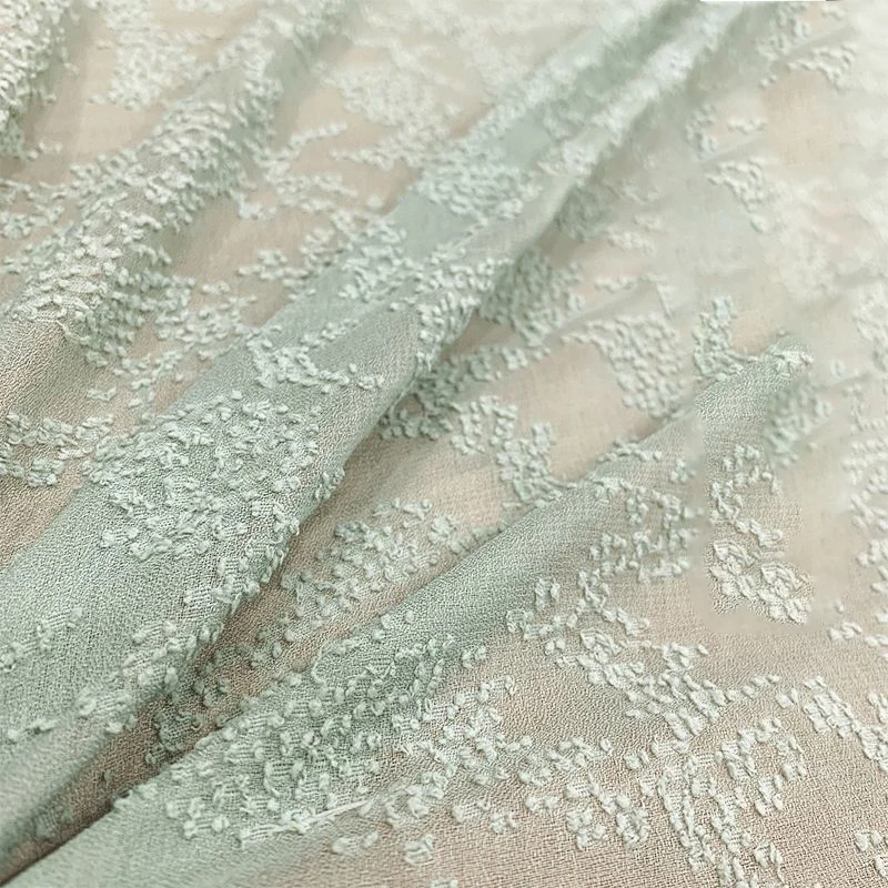 Мягкая шифоновая Полиэстеровая жаккардовая имитация льняной тюлевой сетчатой