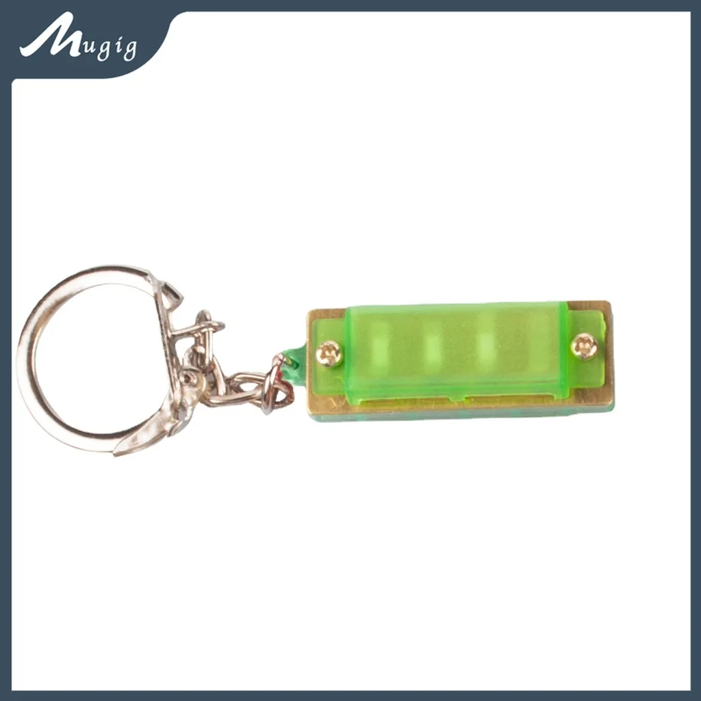 

Mugig 1PC Mini Harmonica Keychain 4 Hole 8 Tone Harmonica Kids Gift