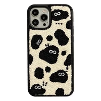 lovely coal ball towel cloth case for iphone 13 pro max back phone cover for 12 11 pro x xs xr 8 7 plus se 2020 capa