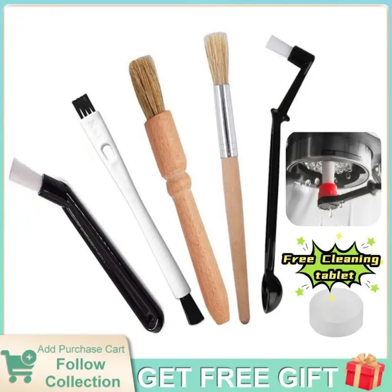 

Coffee Brush Set Espresso Brush Kit Include Wooden Grinder Machine Cleaning Brush Profession Nylon Brushes Kitchen Accessories