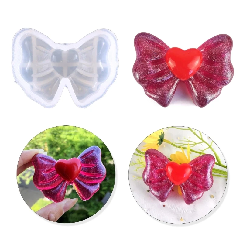 

Diy Crystal Drop Glue Gypsum Abrasive Love Bowknot Jewelry Mold