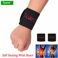 tcare 1pair tourmaline self heating magnetic therapy wrist brace protection belt spontaneous heating massager health care unisex