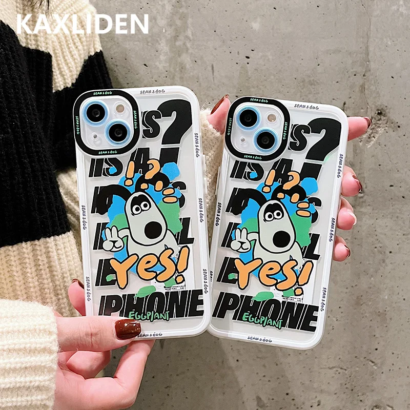 Забавный мультяшный чехол для телефона с собакой iphone 13 12 11 Pro Max мягкий покрытием и