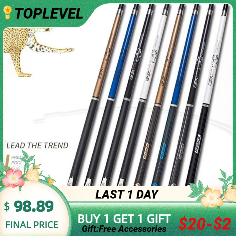 

PREOAIDR 3142 E9X Pool Cue Billiard Stick Kit 11.5mm 13mm Tip Billiard Cue 4 Colors Two Handles durable Type