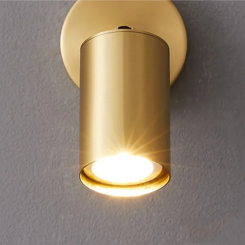 Светодиодные настенные точечные светильники медные простые в скандинавском