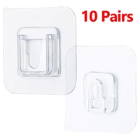 new double sided adhesive wall hooks hanger strong transparent hooks suction cup sucker wall storage holder for kitchen bathroom
