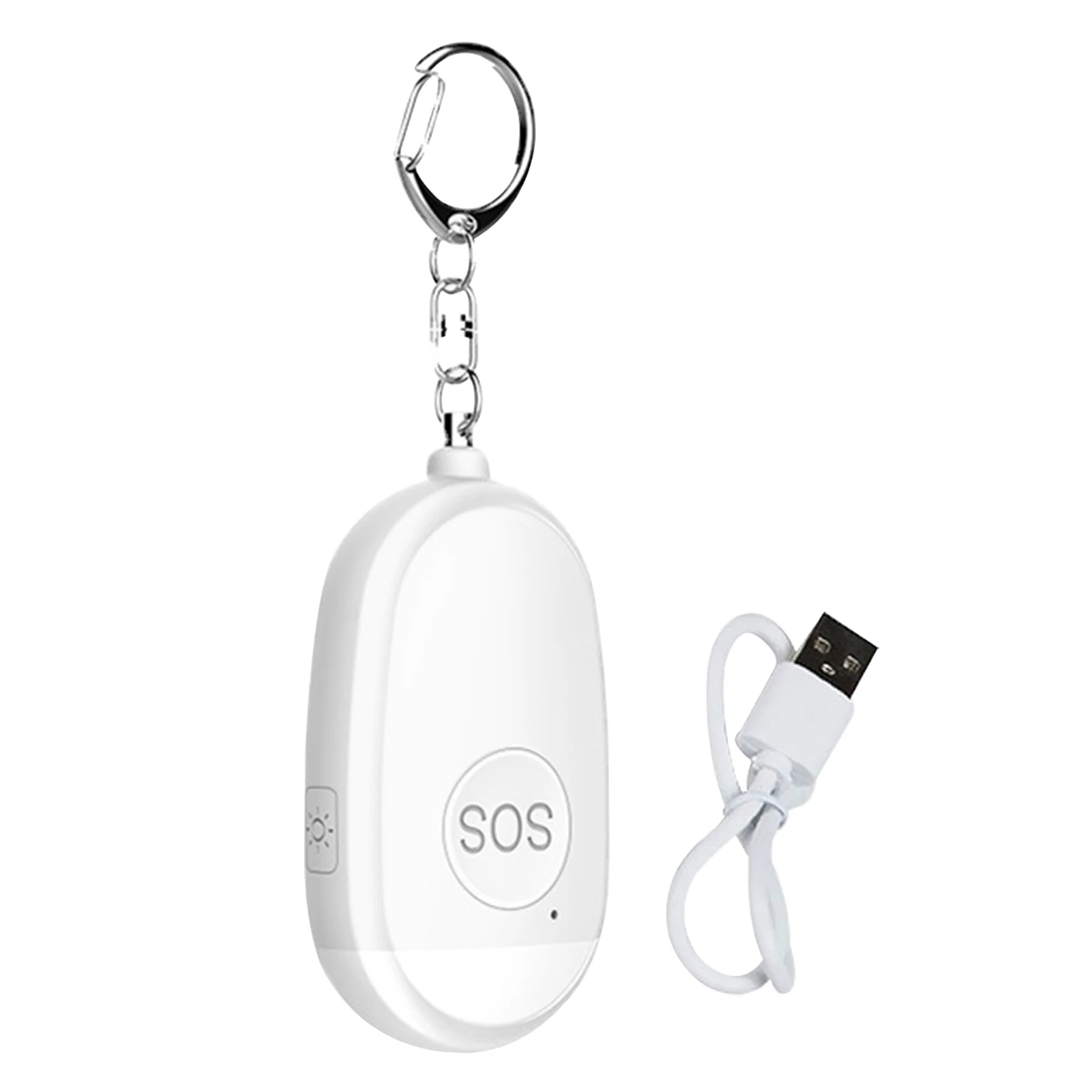 

Elderly For Women USB Rechargeable Emergency Personal Alarm 130db Sound Safety Mini Portable Kids Charging Cable Light Flashing