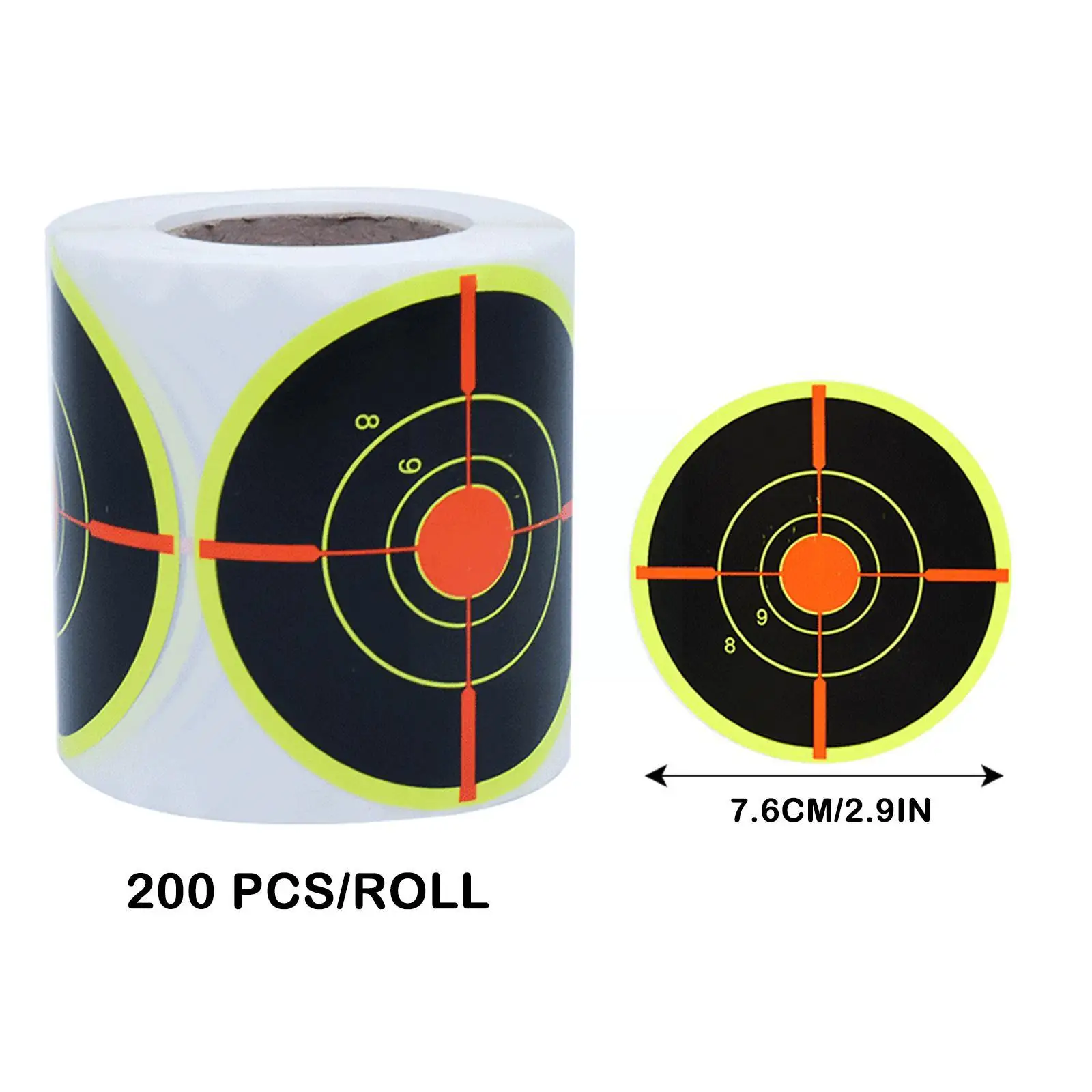 

2.9" 200Pcs/Roll Bullseye Stickers Shooting Splatter Target Self-adhesive Shoot Flower Objective Targets Stickers For Arche