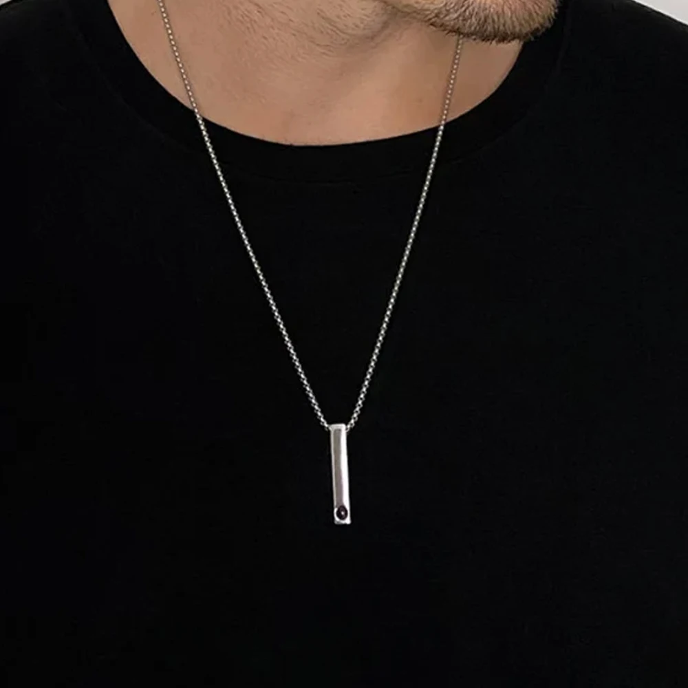 Photo Bar Necklace For Men Personalized Memorial Gift For Dad Boyfriend Custom Birthday Anniversary Christmas Father's Day Gift