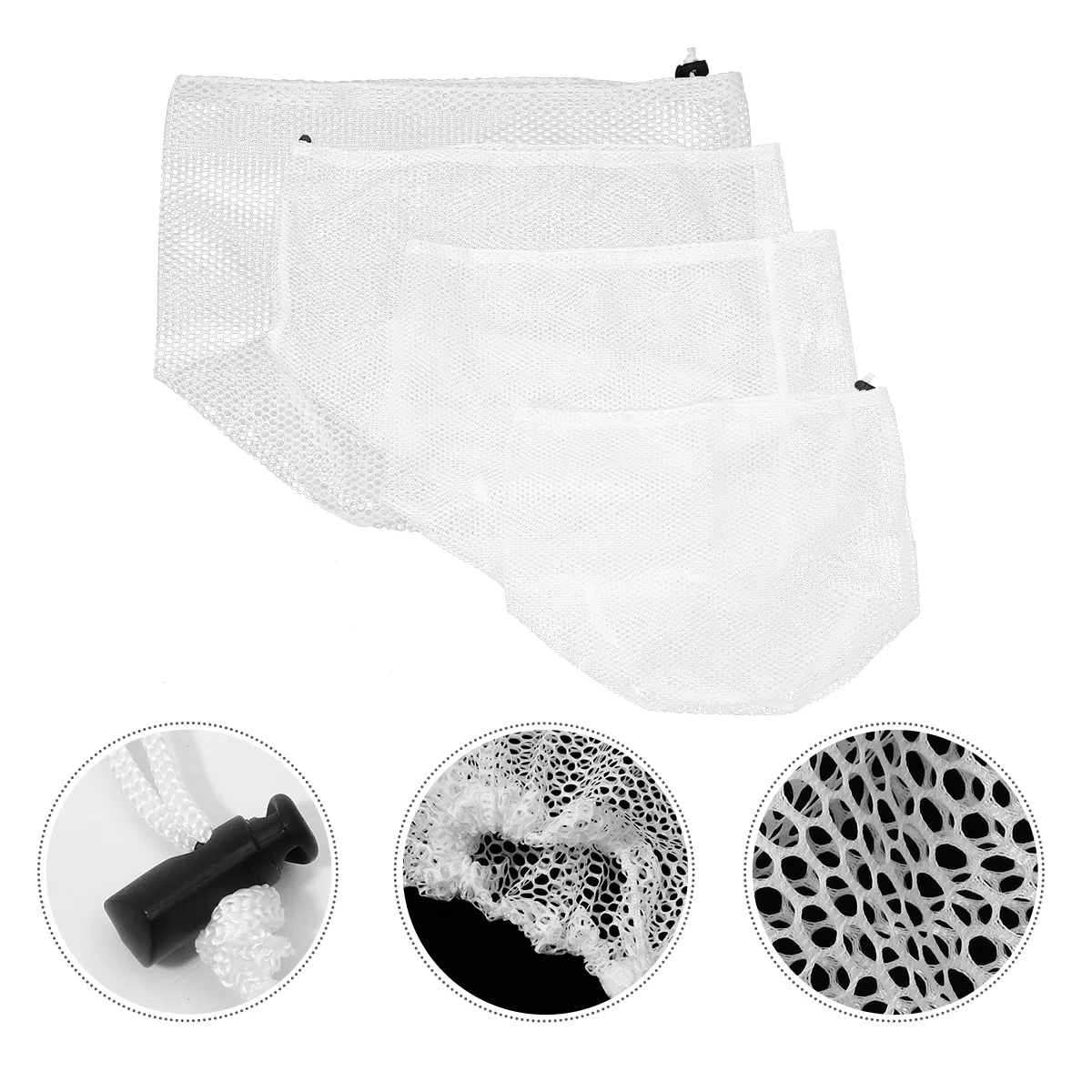 

4 Pcs Laundry Bag Travel Lingerie Clothing Washing Polyester Drawstring Mesh