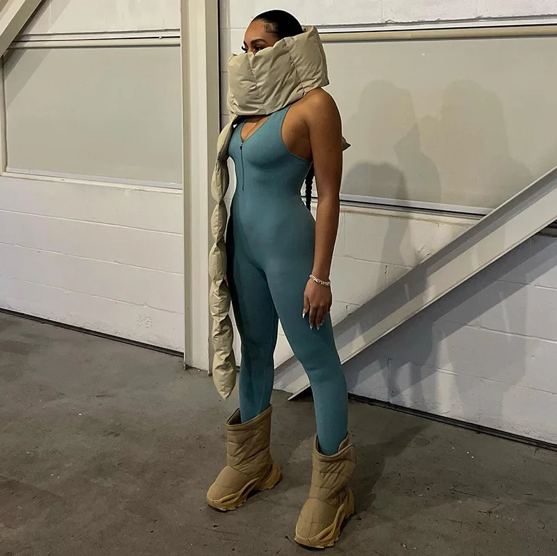 Women's 2022 Autumn and Winter New Street Style Net Color and Comfortable Warm Cotton-Filled Scarf Women