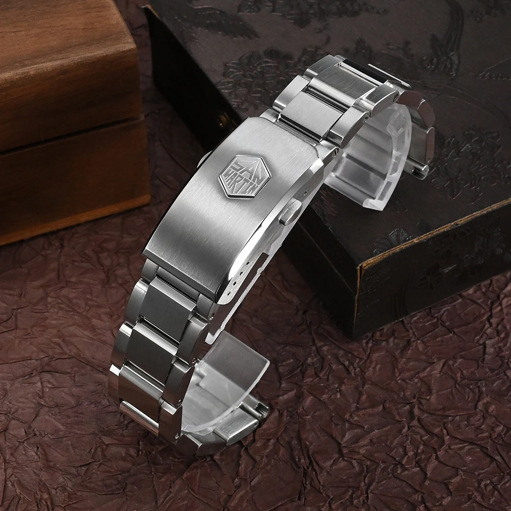 

San Martin Watch Parts Bracelet High Quality 316L Solid Stainless Steel 3Links 20mm 22mm Universal Watch Strap Band