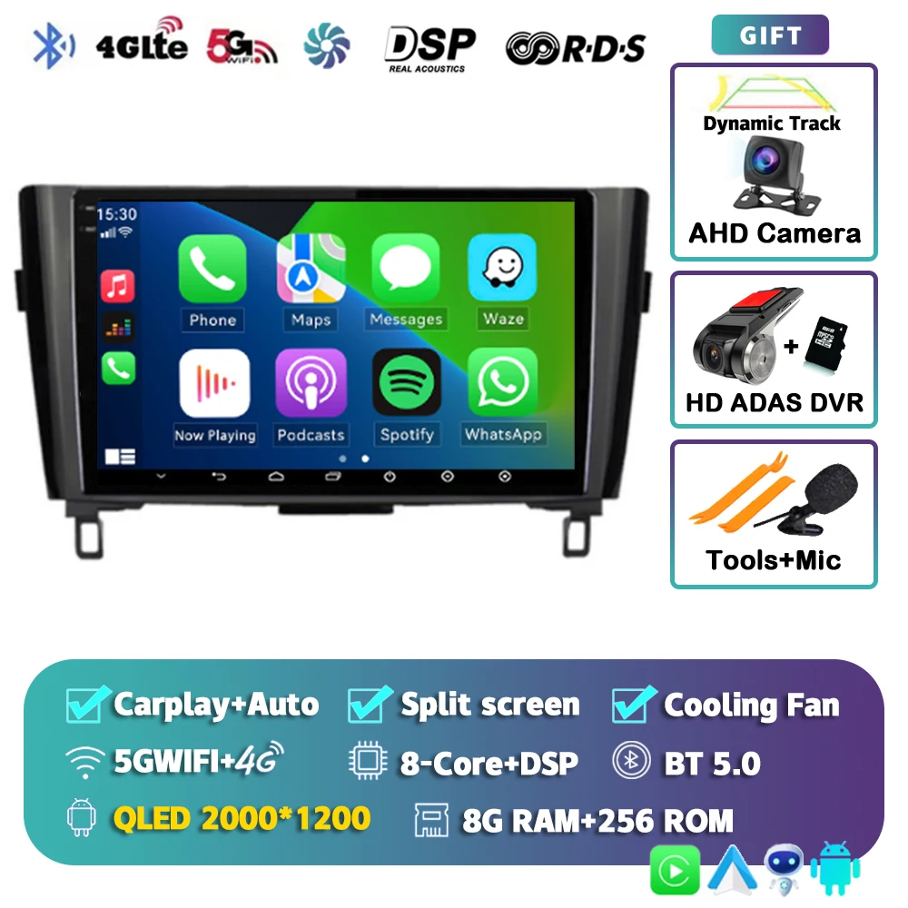 

Автомобильный радиоприемник Android 14 для Nissan X-Trail 3 T32 Qashqai J11 2 2014-2020 Carplay Android auto Qualcomm Автомагнитола Мультимедийный плеер