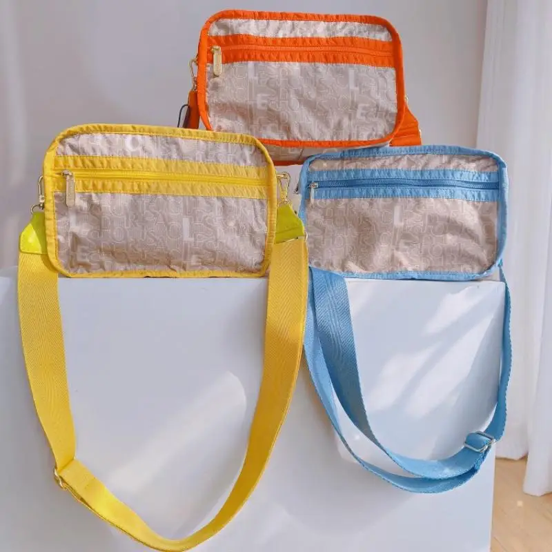 

Kawaii аниме мультфильм Lesportsac холщовая сумка-мессенджер с мягкой ручкой Молодежная одноцветная цветная сумка-мессенджер через плечо