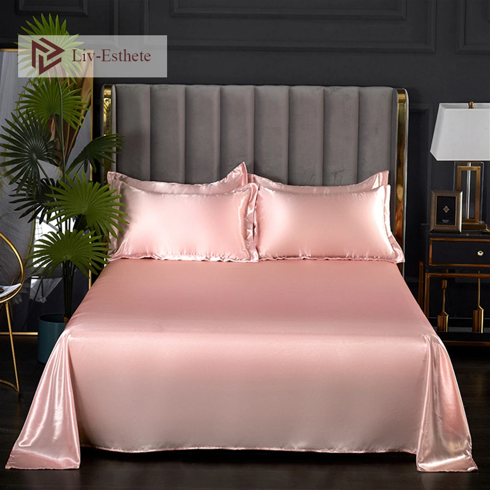 

Комплект постельного белья Liv-Esthete Женский, высококачественный сатиновый комплект из искусственного шелка, роскошная наволочка, Роскошный ...