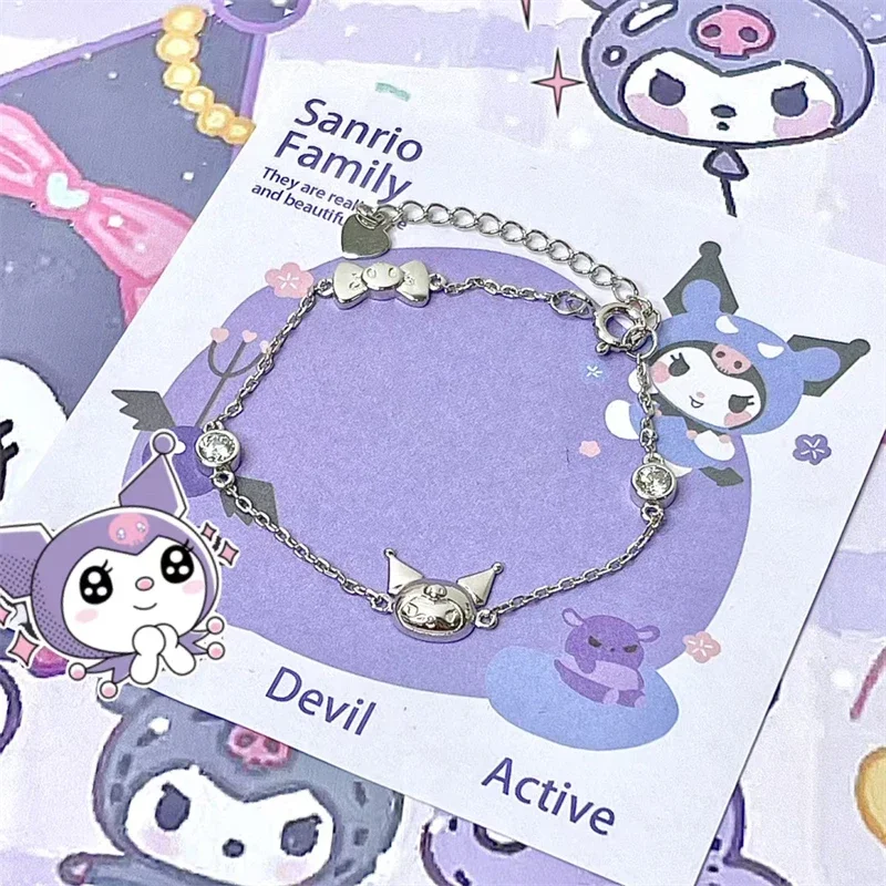Sanrio Kuromi браслет Miniso аниме мультфильм милый бант Kawaii ювелирные изделия модные