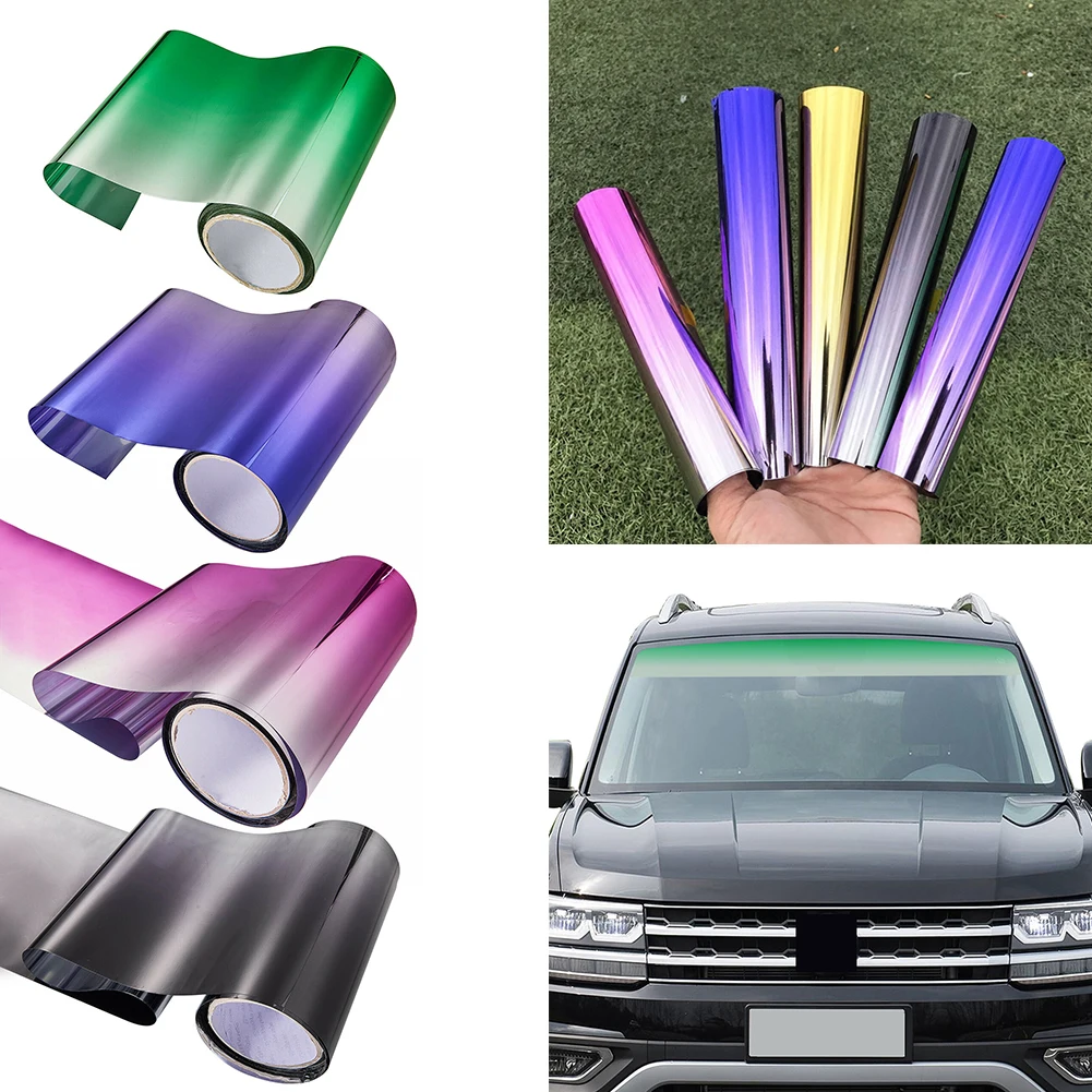 Universal Car Windscreen Sun Shade Film Sticker 135x20cm Window Glass Solar Films With Scraper Anti-UV Sun Strip Car Accessories images - 6