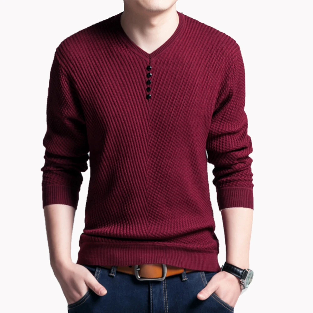 

Mens Autumn Winter O Neck Thickened Knit Long Sleeve Pullover Sweater Solid Color Crew Jumper Top Casual Sweater Bottomshirt