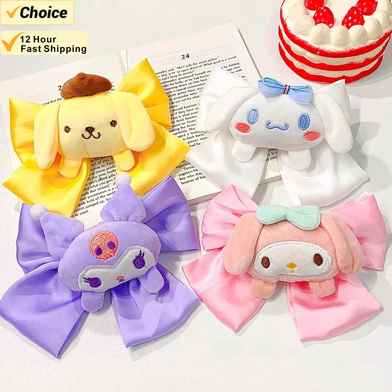 Sanrio аксессуары для волос Kuromi Cinnamoroll My Melody Kawaii девушки заколка аниме фигурка