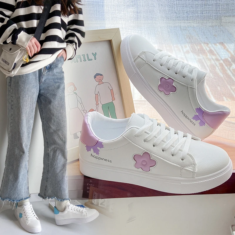 

Женские кроссовки с аппликацией, белые легкие кроссовки для тенниса, повседневная обувь на плоской подошве 2022 см, для весны и осени, 2,5