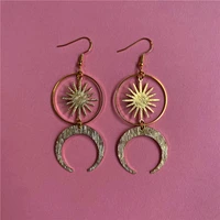hot sale new star and moon combination ring pendant earrings exotic jewelry bohemian celestial jewelry