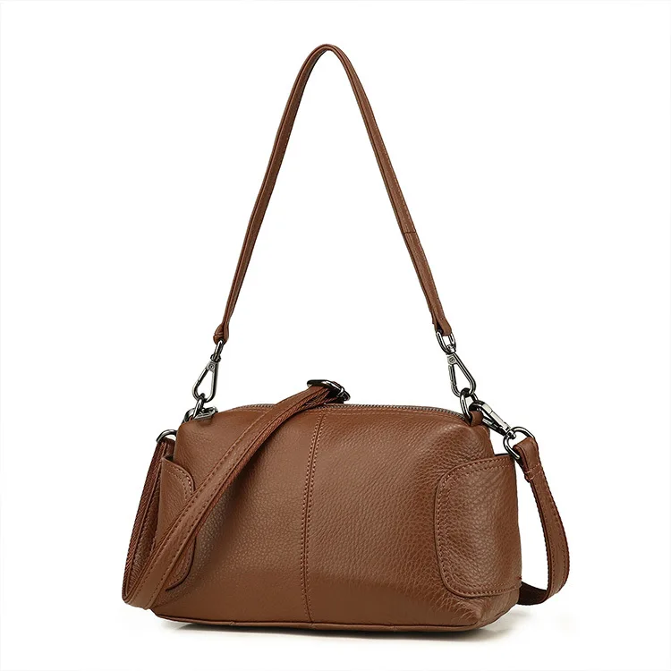 New 2023 European And American Fashion Simple Single Shoulder Diagonal Bag Leather Women's Bag Fashion Top Layer Leather Satchel