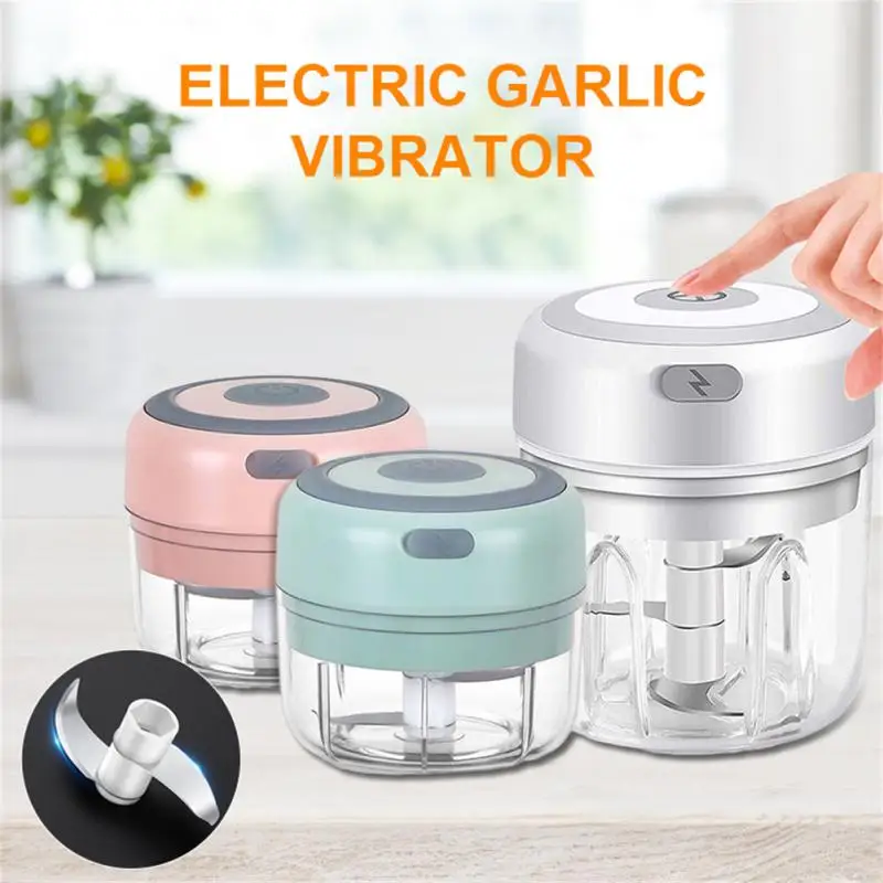 

100/250mL Mini Electric Garlic Chopper USB Charging Ginger Masher Machine Sturdy Durable Chili Vegetable Crusher Kitchen Gadgets