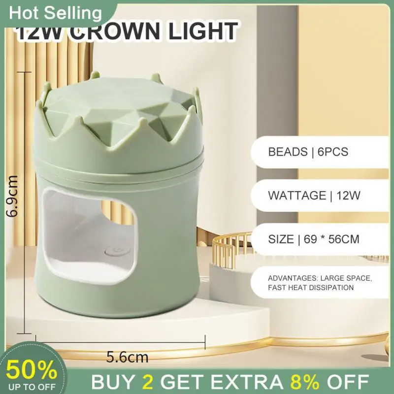 

Лампа для маникюра Crown Nail Art, компактная светодиодная УФ-лампа для самостоятельного маникюра, фототерапии, 6 лампочек, 4 цвета