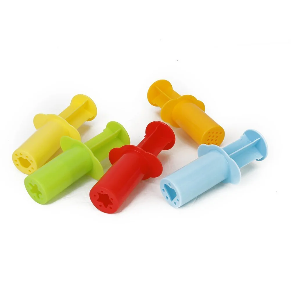 

5pcs Plastic Extruding Syringes Dough Plasticine Mold Crafting Tool Set