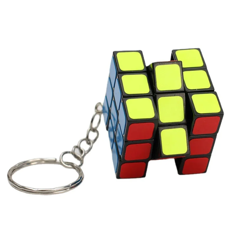 

3CM Mini 3x3x3 Magic Cubes Keychain Magic Cubes Pendant Twist Puzzle Antistress Toys for Children Gift Magic Cube Bag Parts
