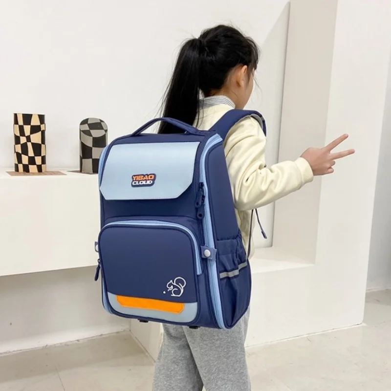 Primary Children British Style Simple Panelled Backpacks New Grade 1-3-6 Girls Boys Light High-capacity School Bags for Travel