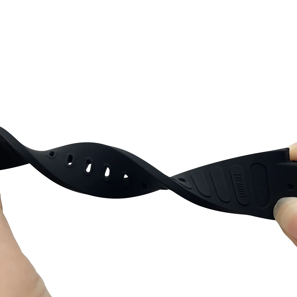 26x16mm Watch Band for IWC Aquatimer Replacement Strap IW354807 Bracelet for Men Black Silionce Rubber Belt Pin Buckle Masculino