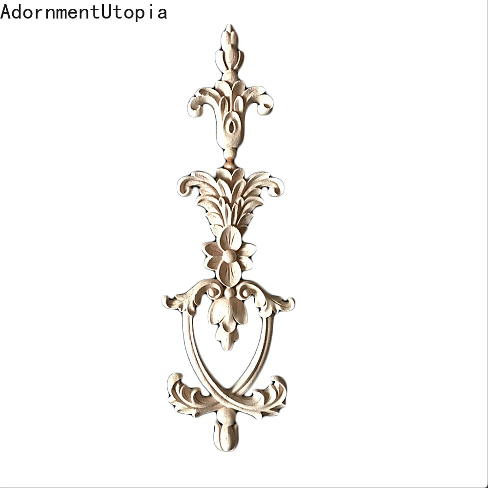 

5PCS Solid Wood European Style Woodcarving Decal Home Furniture Carved Applique Window Door Decor Wooden Figurines Crafts