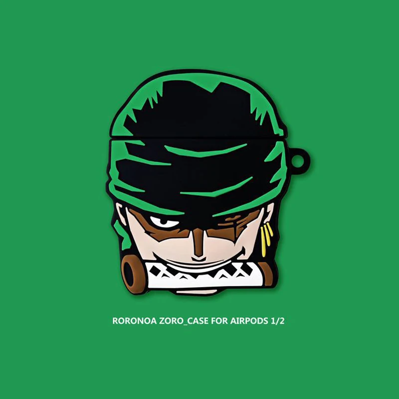 Мультяшный цельный Roronoa Zoro Airpods Pro 1 2 Защитный чехол Силиконовый для