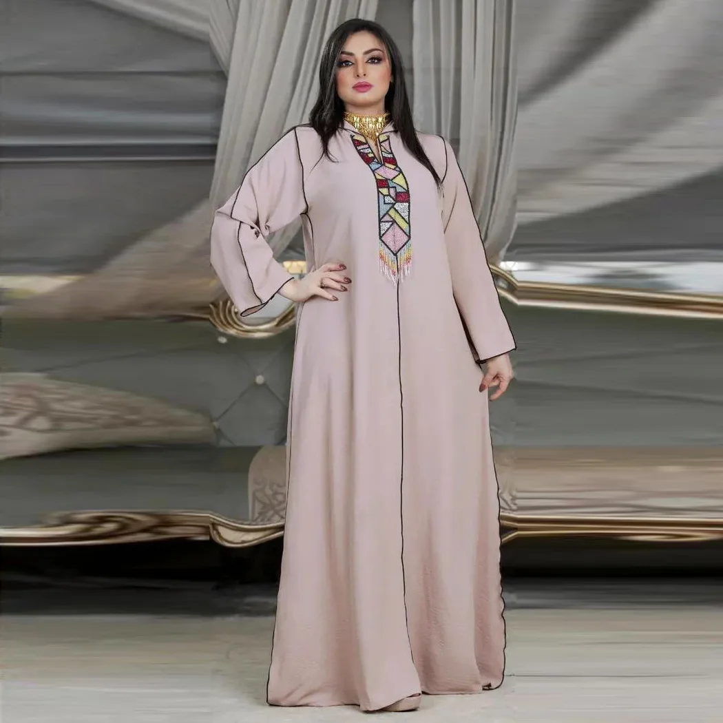 ICCLEK Summer Diamond Eid Dresses For Women Muslim Abaya Caftan Marocain Femme Abaya For Women Dubai 2023
