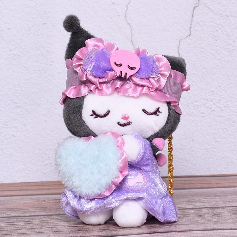 

Sanrio Kuromi Keychains Kawaii Figure Cute Cartoon Fashion Animal Plush Toys Anime Stuffed Animals for Girls Kids Birthday Gifts