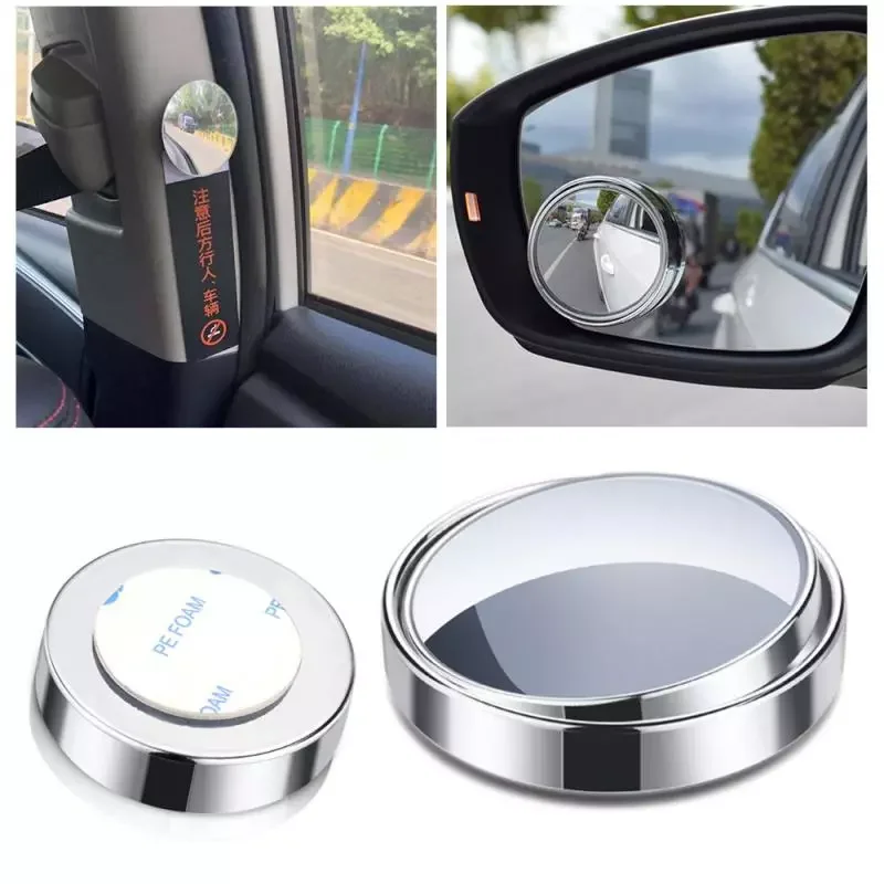 

Convex Blind Spot Mirror Small Round Frameless Rearview Auxiliary Mirror Wide Angle 360 Degree Adjustment Auto Accessories
