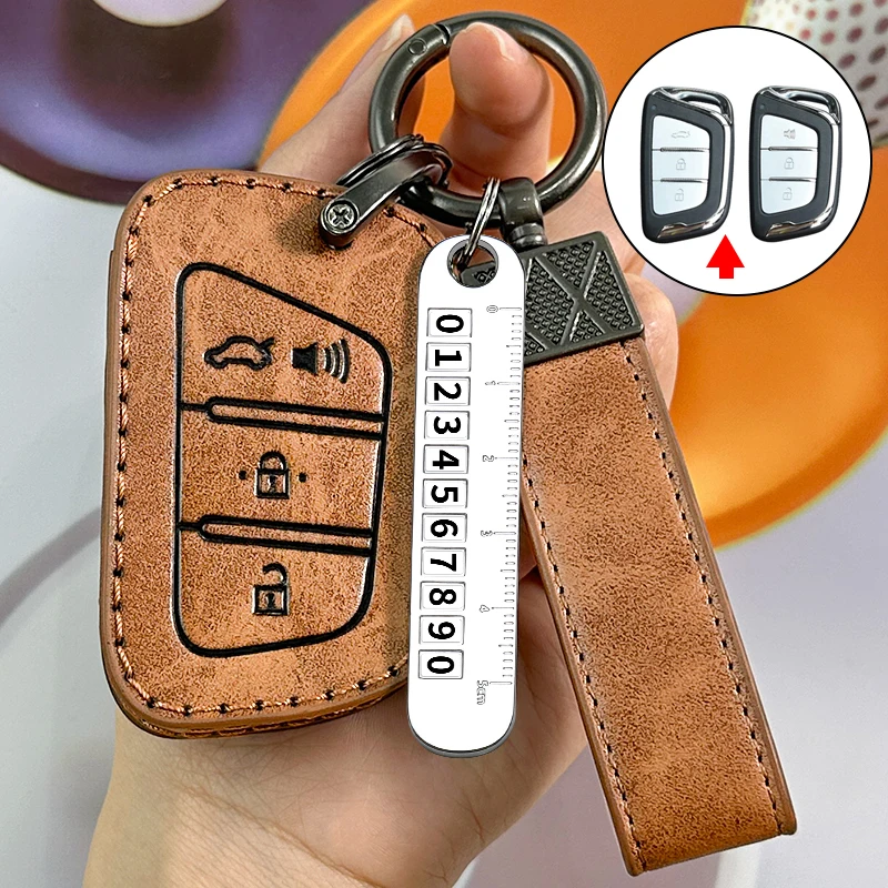 

Чехол для автомобильного ключа из искусственной кожи, тонкий брелок для JAC S2 Refine S3 S4 S5 S7 R3 A5 JIAYUE X4 X7 IC5 EV T50 S2 S3, автомобильные аксессуары