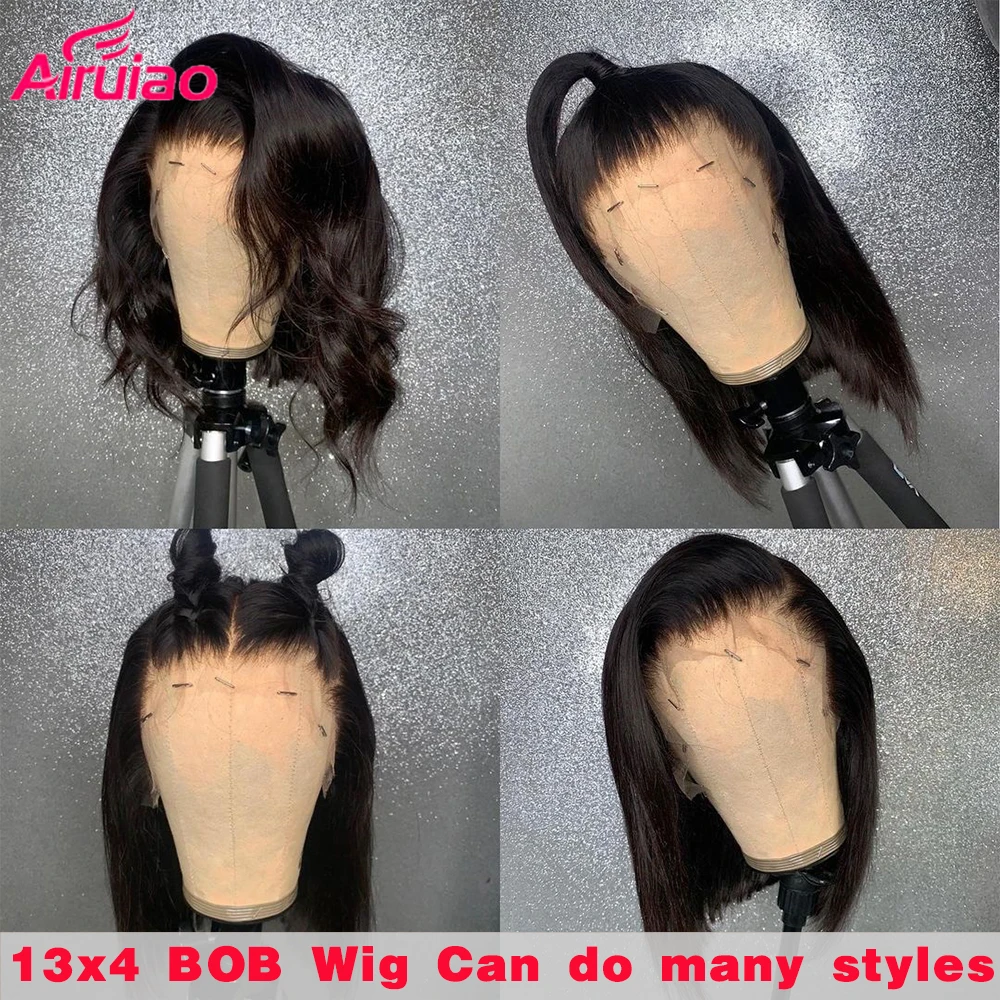 

Pre Plucked 13x4 Lace Frontal Human Hair Wigs Brazilian Blunt Pixie Cut Lace Front Short Straight Bob Natural Colored Wigs Women