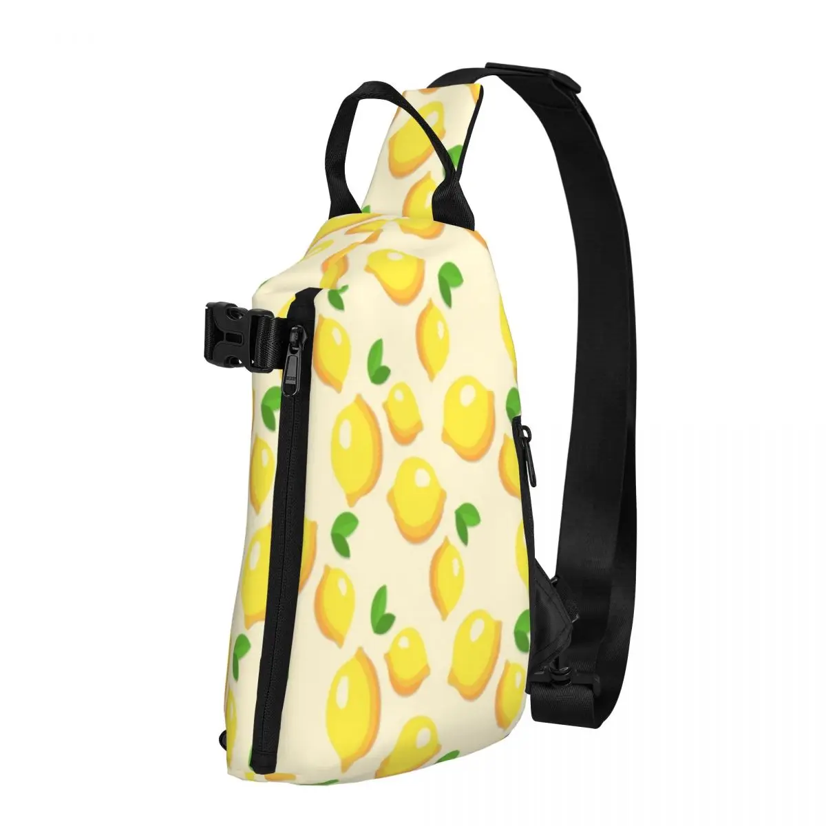 

Adorable Lemon Print Shoulder Bags Fruits Pattern Motorcycle Chest Bag Women Trip Custom Sling Bag Vintage Phone Small Bags