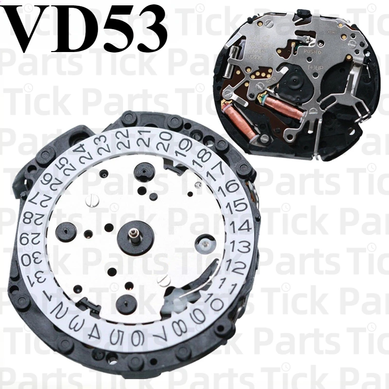 Механизм VD53 TMI VD53C-3 Кварцевый механизм Три стрелки с 3 глазами и датой Маленький