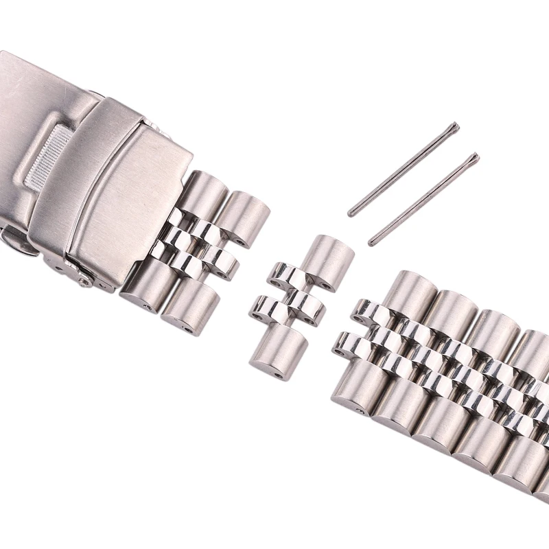 Stainless Steel Watch Strap Bracelet 18mm 20mm 22mm 24mm Women Men Silver Solid Metal Watchband Accessories