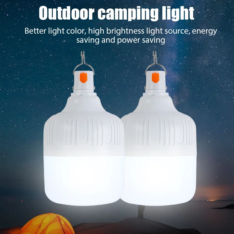 

High Power Bulb Portable Rechargable Lamp Outdoor Camping Lantern With Hook LED Waterpoof Emergency Lights for Fishing Camping