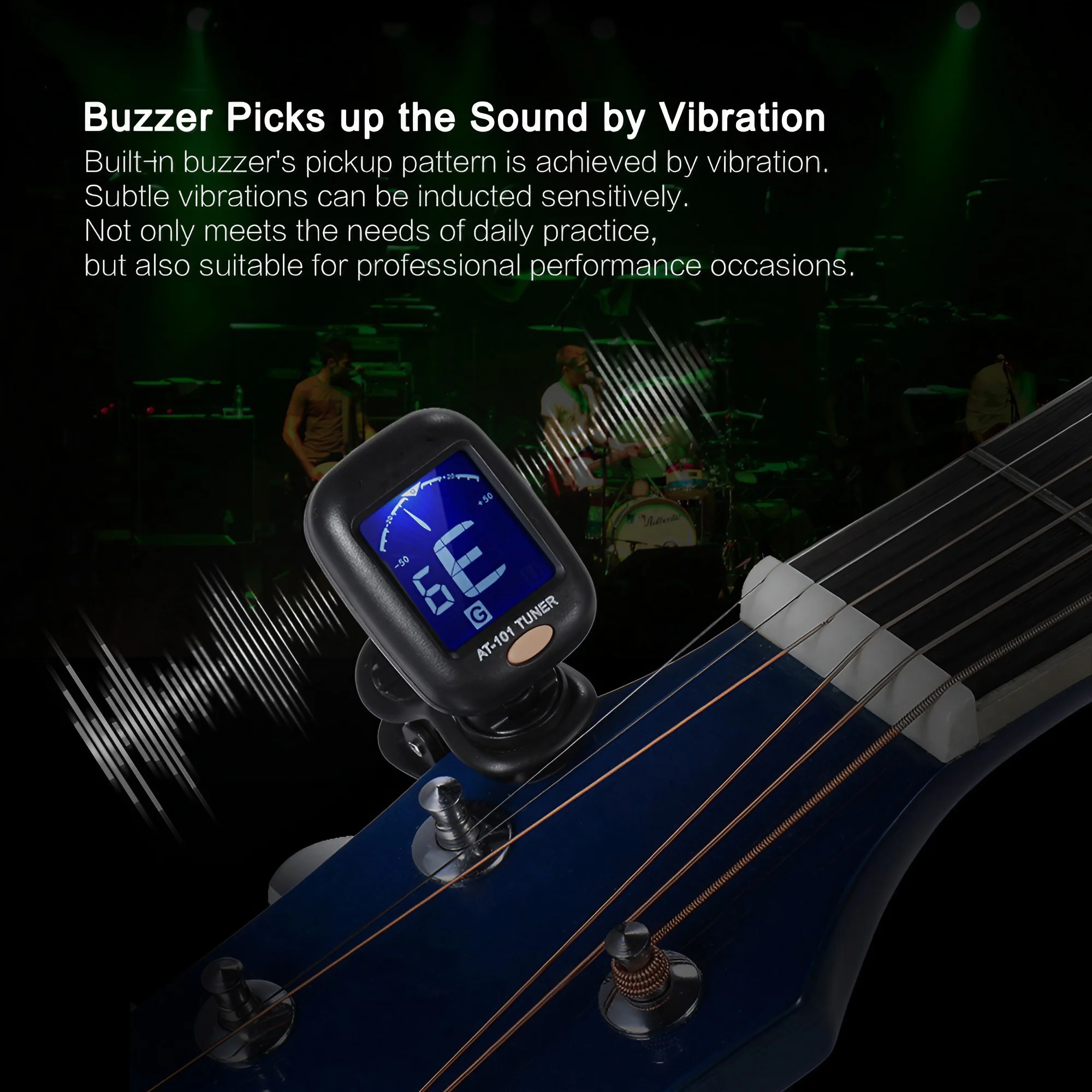 Высокочувствительный Складной Цифровой Гитарный Тюнер С Зажимом И Жк-дисплеем