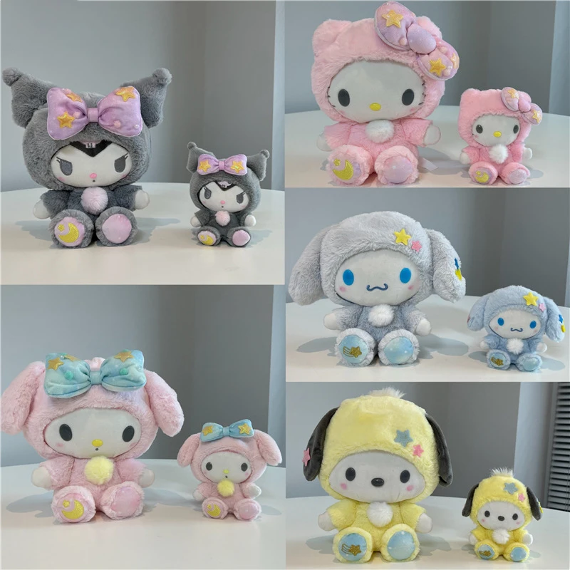 

Sanrio Keychain Anime Plush Melody Doll Kt Cat Cinnamoroll Pachacco Kuromi Limited Bag Accessories Toys 10Cm 20Cm Fluffy Cotton