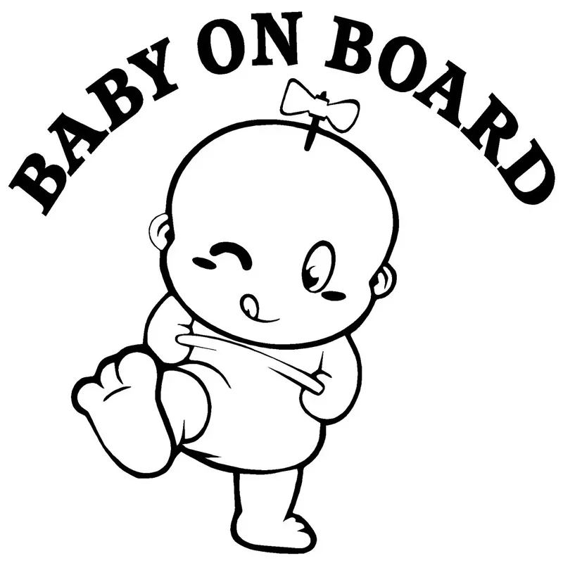 Виниловая наклейка для автомобиля BABY ON BOARD (девушка) милые декоративные наклейки