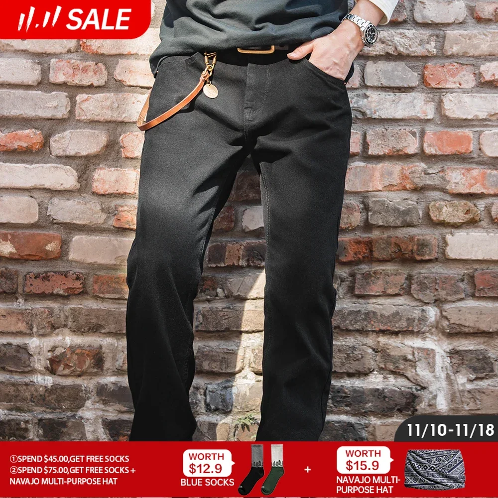 Мужские джинсы в стиле ретро Maden черные прямые брюки со средней талией и