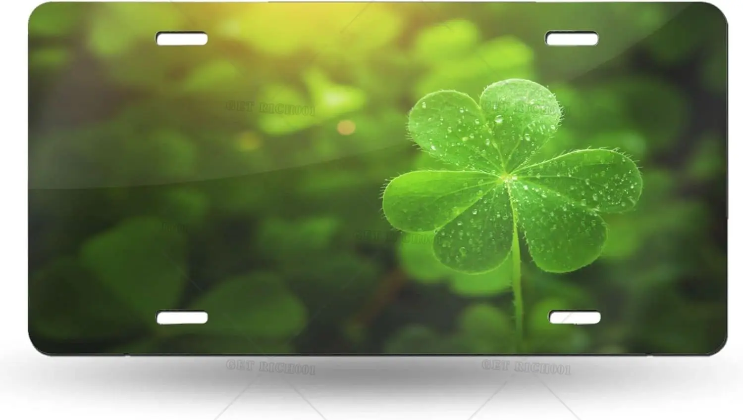 

Clover Leaves St. Patricks Day License Plate Front Car Decorative Auto Plate Car Tag Vanity Gift Metal Aluminum for Women Man