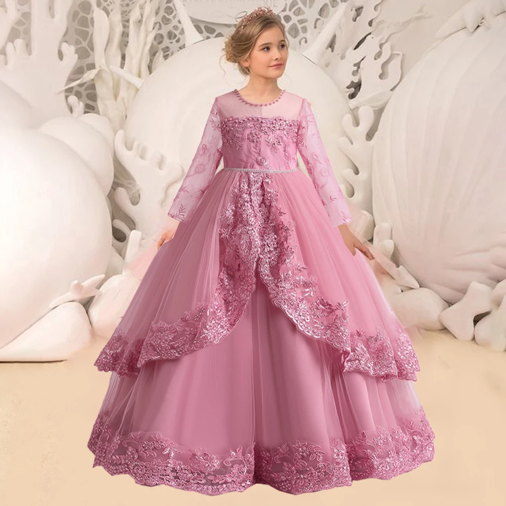 2022 Летнее цветочное платье детское для конкурса одежда девочек принцессы